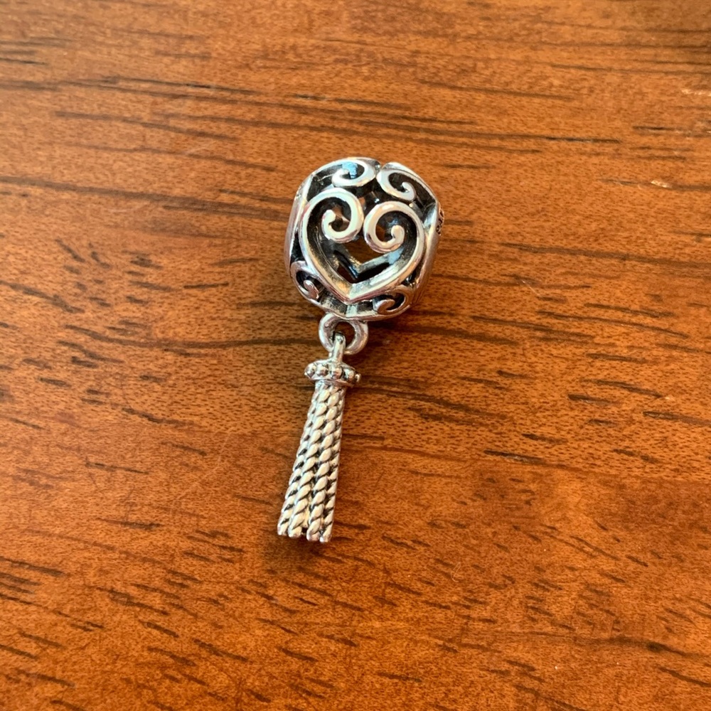 Pandora enchanted heart tassel dangle charm
